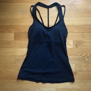 Cambria Black workout tank with padded bra